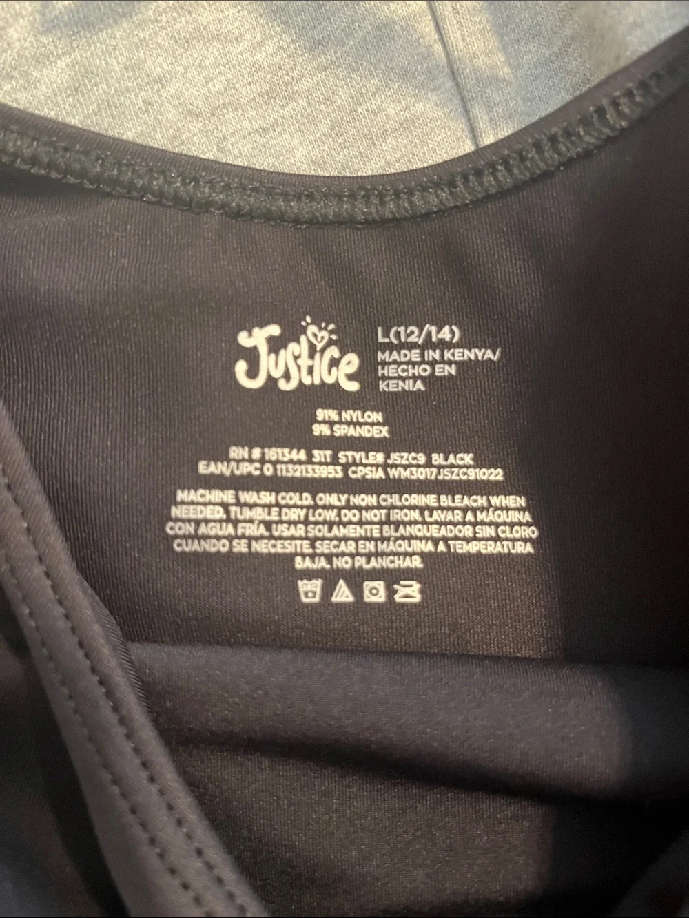Justice Black Kids Leotard Set